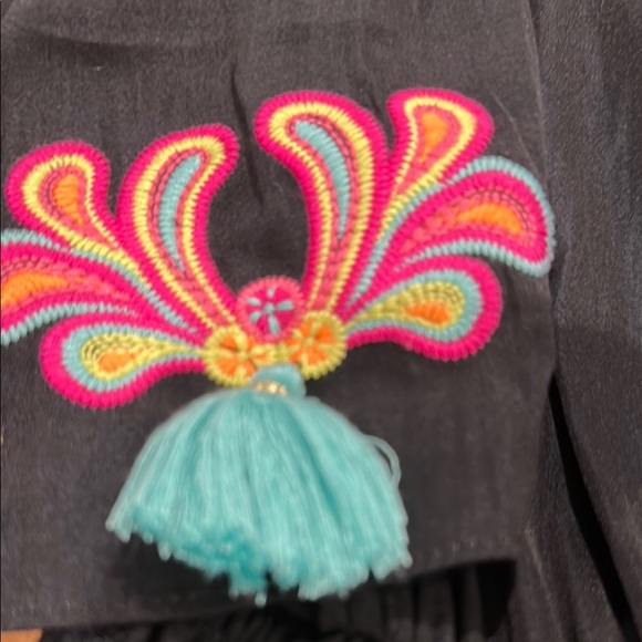 Hard to find Lilly Pulitzer Black and Pink Off-Shoulder Sundress - Picture 7 of 7